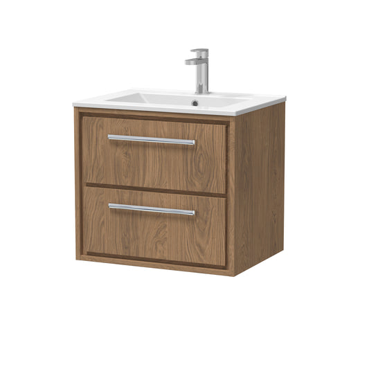 Hudson Reed 600mm Wall Hung 2-Drawer Vanity with Basin - 1 Tap Hole