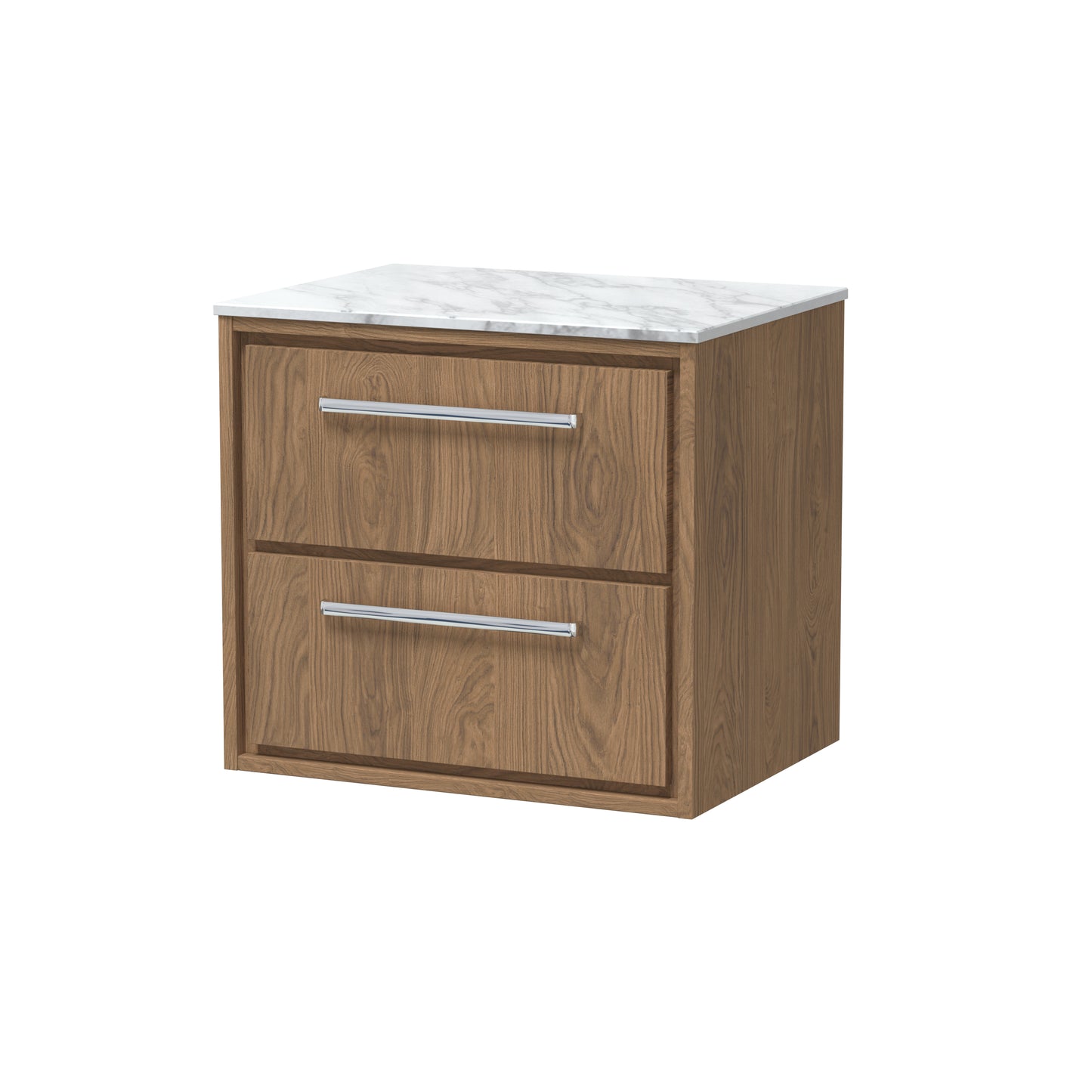Hudson Reed 600mm Wall Hung 2-Drawer Vanity with Marble Worktop