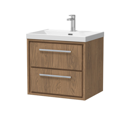 Hudson Reed 600mm Wall Hung 2-Drawer Vanity with Basin - 1 Tap Hole
