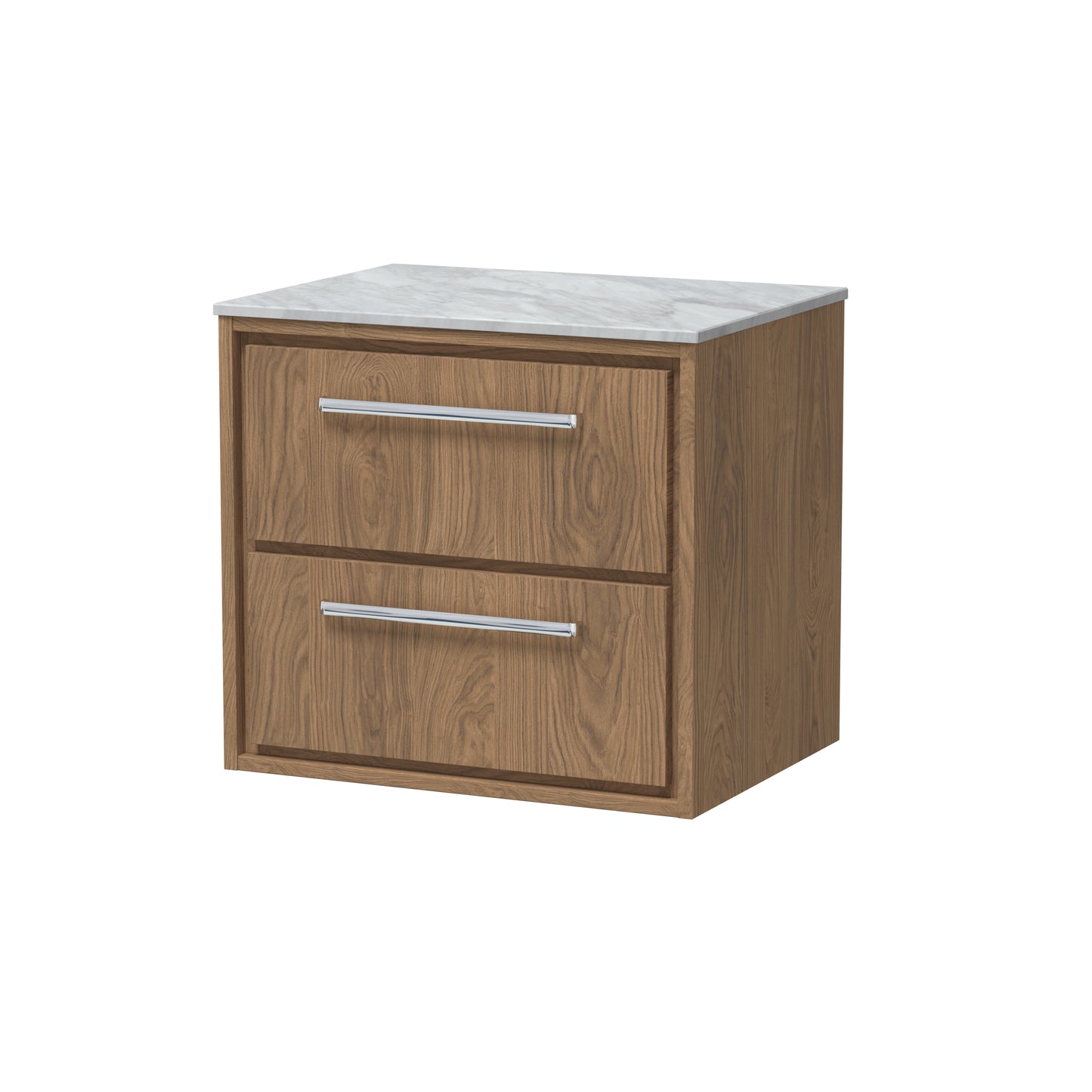 Hudson Reed 600mm Wall Hung 2-Drawer Vanity with Marble Worktop