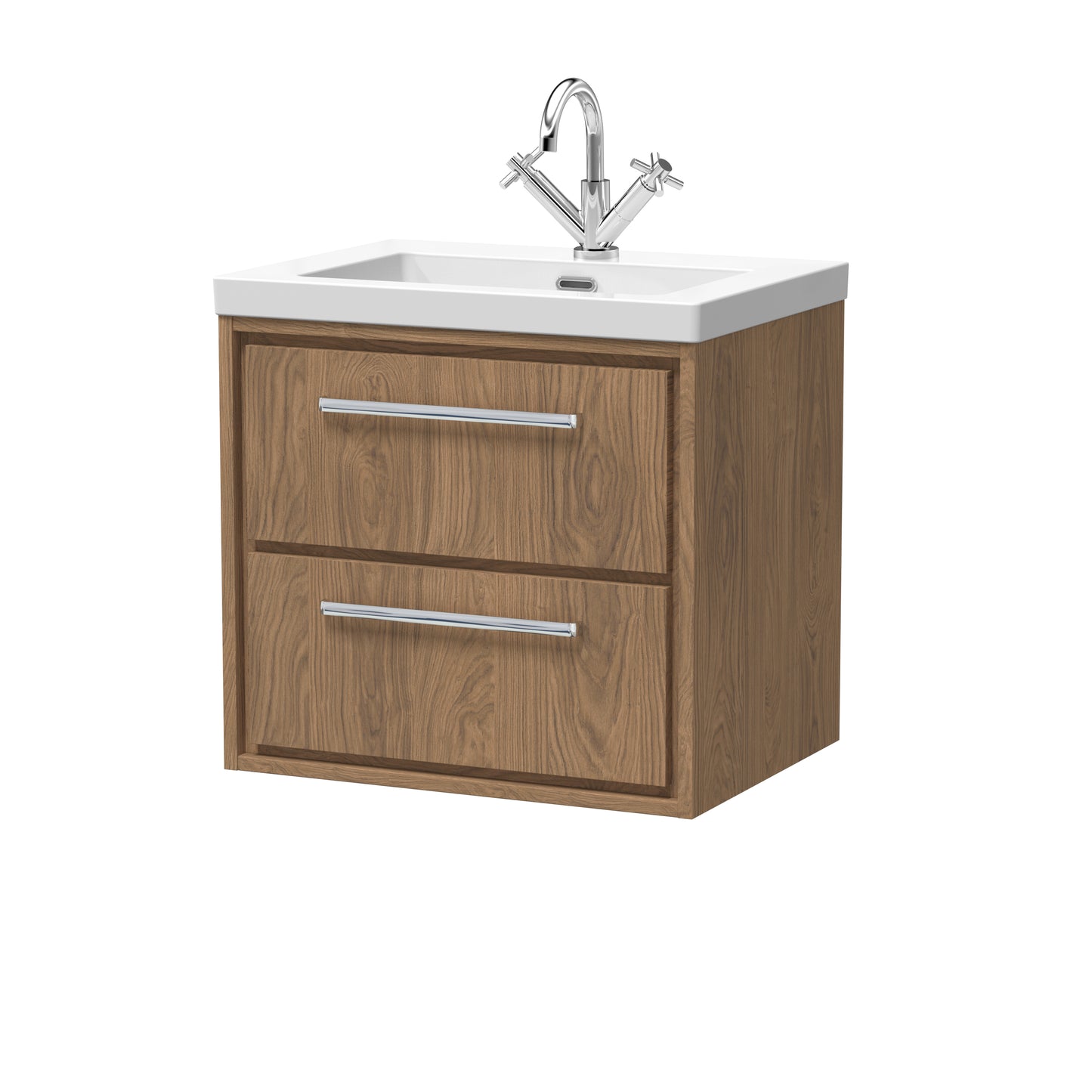 Hudson Reed 600mm Wall Hung 2-Drawer Vanity with Basin - 1 Tap Hole