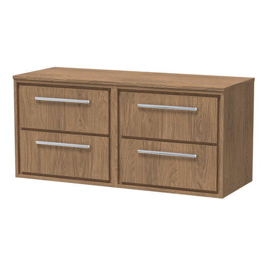 Hudson Reed 1200mm Wall Hung 4-Drawer Vanity with Worktop