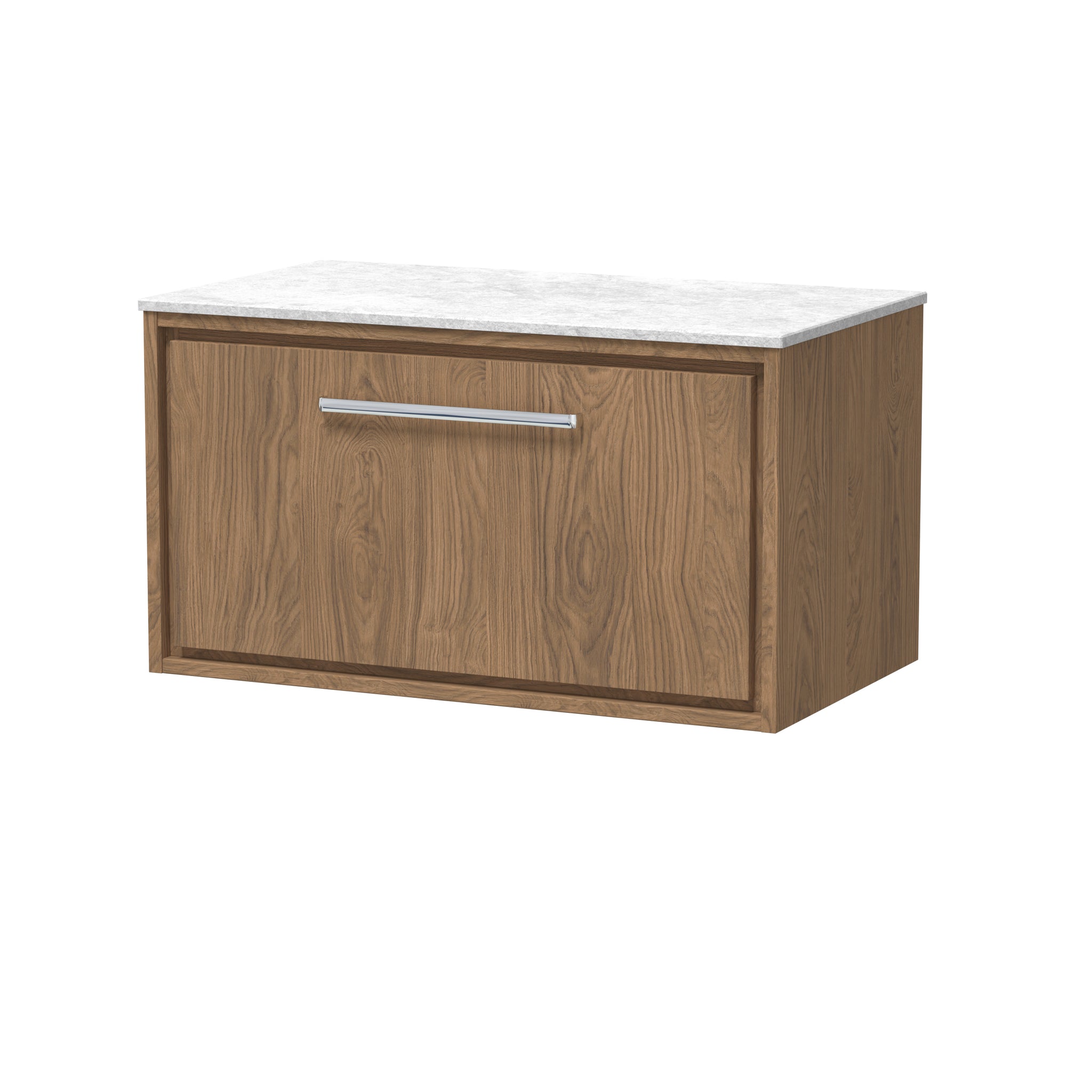 Hudson Reed 800mm Wall Hung Single Drawer Vanity with Marble Worktop