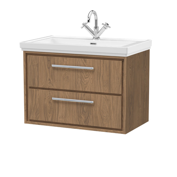 Hudson Reed 800mm Wall Hung 2-Drawer Vanity with Basin - 1 Tap Hole