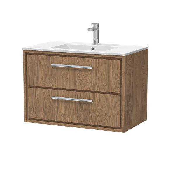 Hudson Reed 800mm Wall Hung 2-Drawer Vanity with Basin - 1 Tap Hole