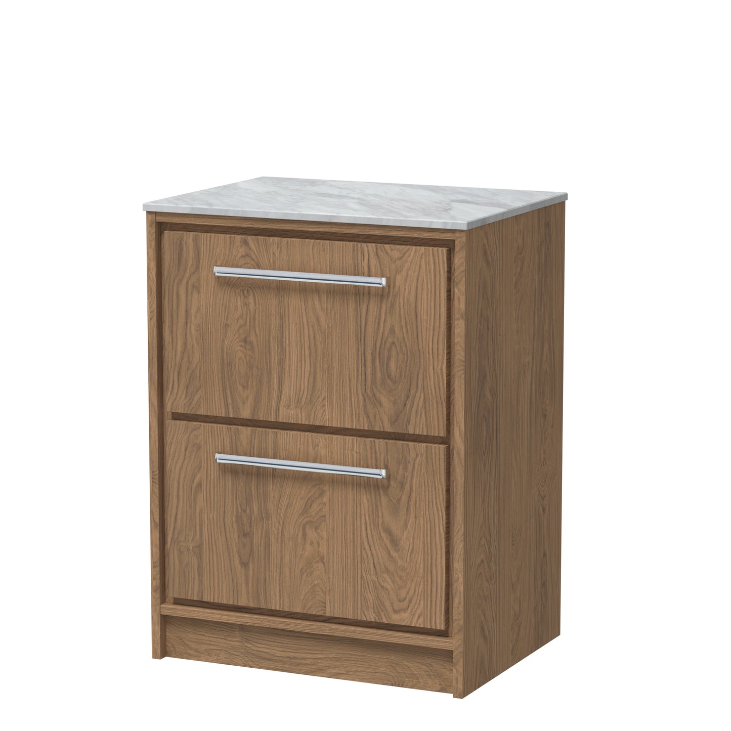 Hudson Reed 600mm Floor Standing 2-Drawer Vanity with Marble Worktop