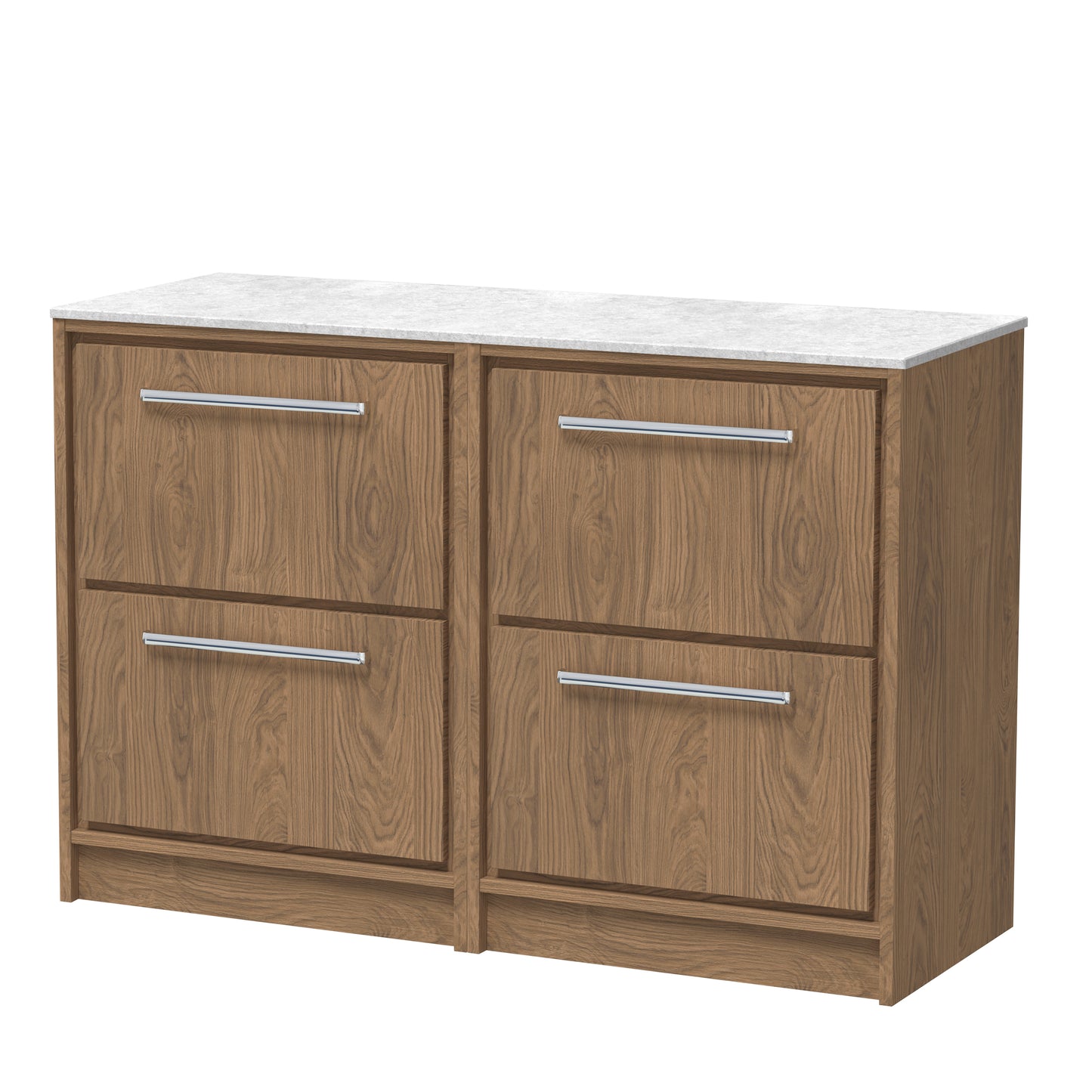 Hudson Reed 1200mm Floor Standing 4-Drawer Vanity with Marble Worktop