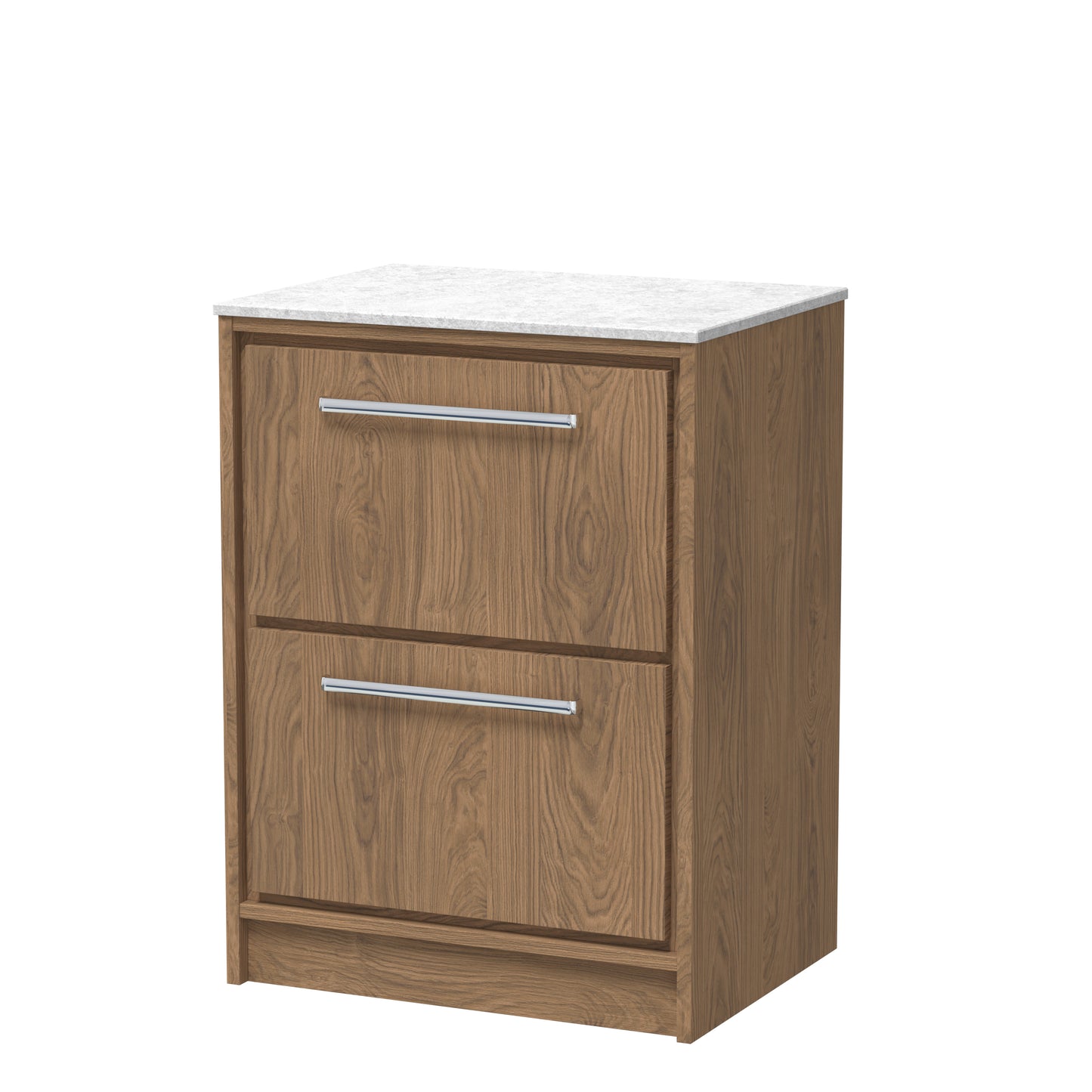 Hudson Reed 600mm Floor Standing 2-Drawer Vanity with Marble Worktop