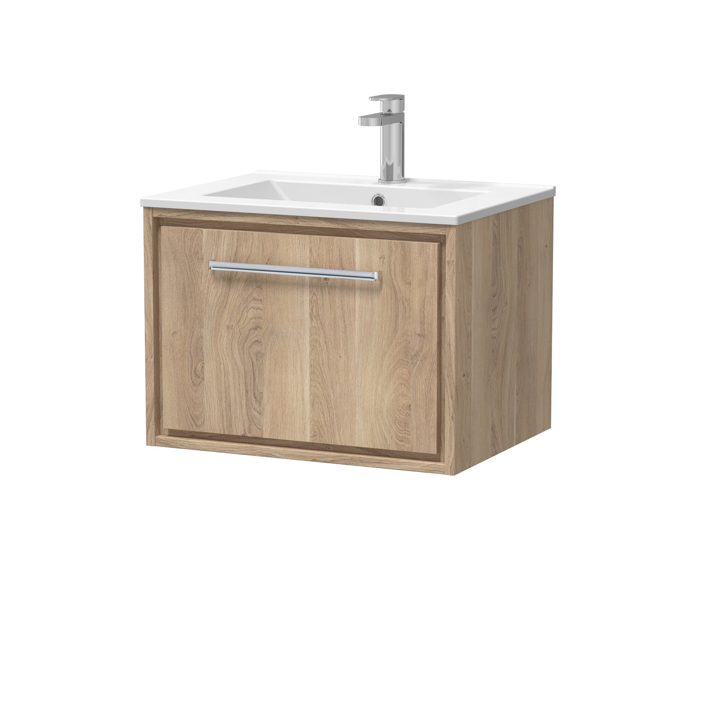 Hudson Reed 600mm Wall Hung Single Drawer Vanity with Basin - 1 Tap Hole