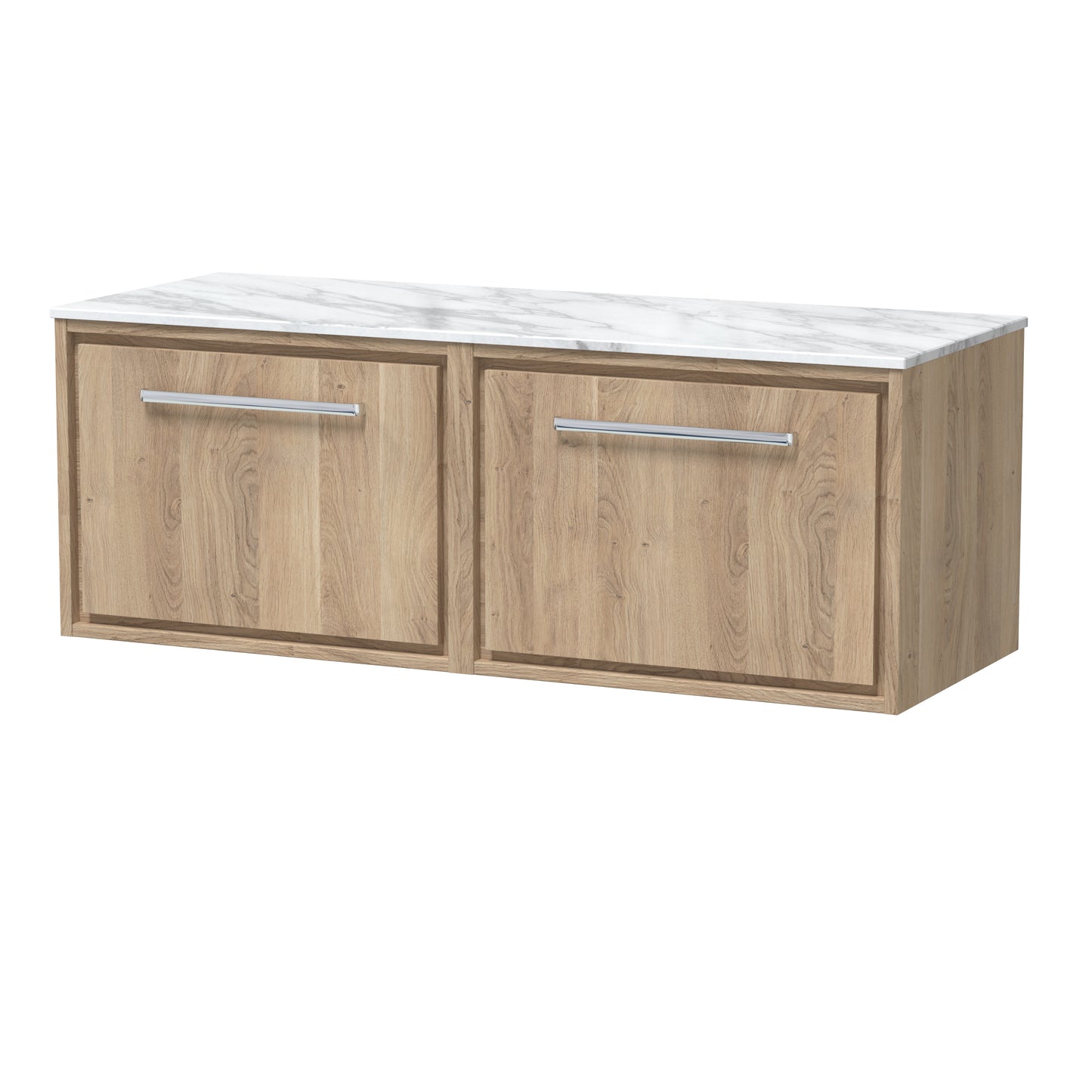 Hudson Reed 1200mm Wall Hung Single Drawer Vanity with Marble Worktop