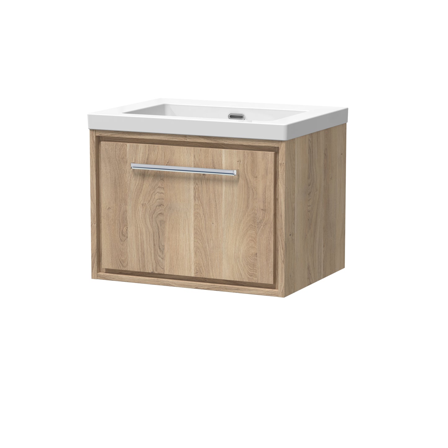 Hudson Reed 600mm Wall Hung Single Drawer Vanity with Basin - 0 Tap Hole