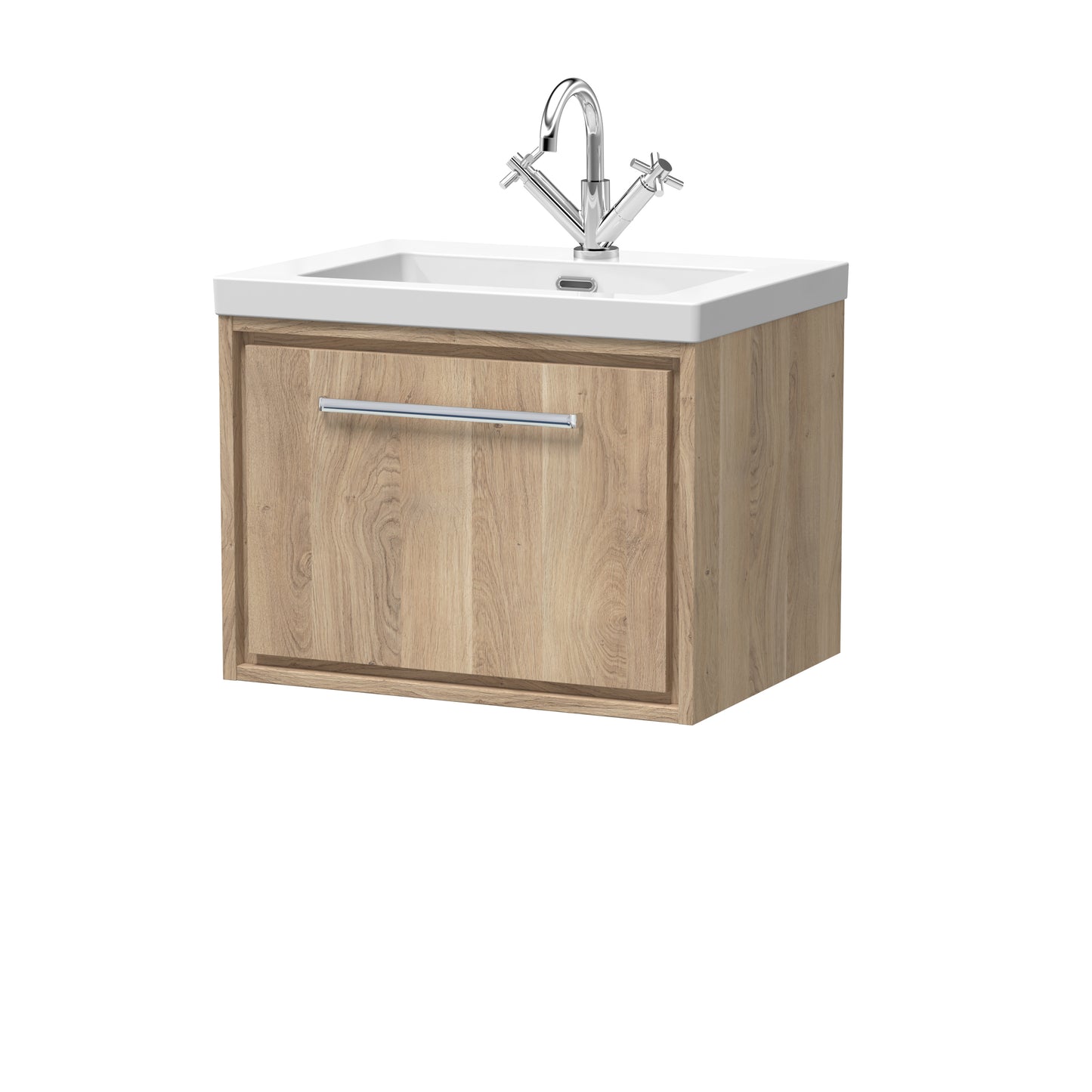 Hudson Reed 600mm Wall Hung Single Drawer Vanity with Basin - 1 Tap Hole