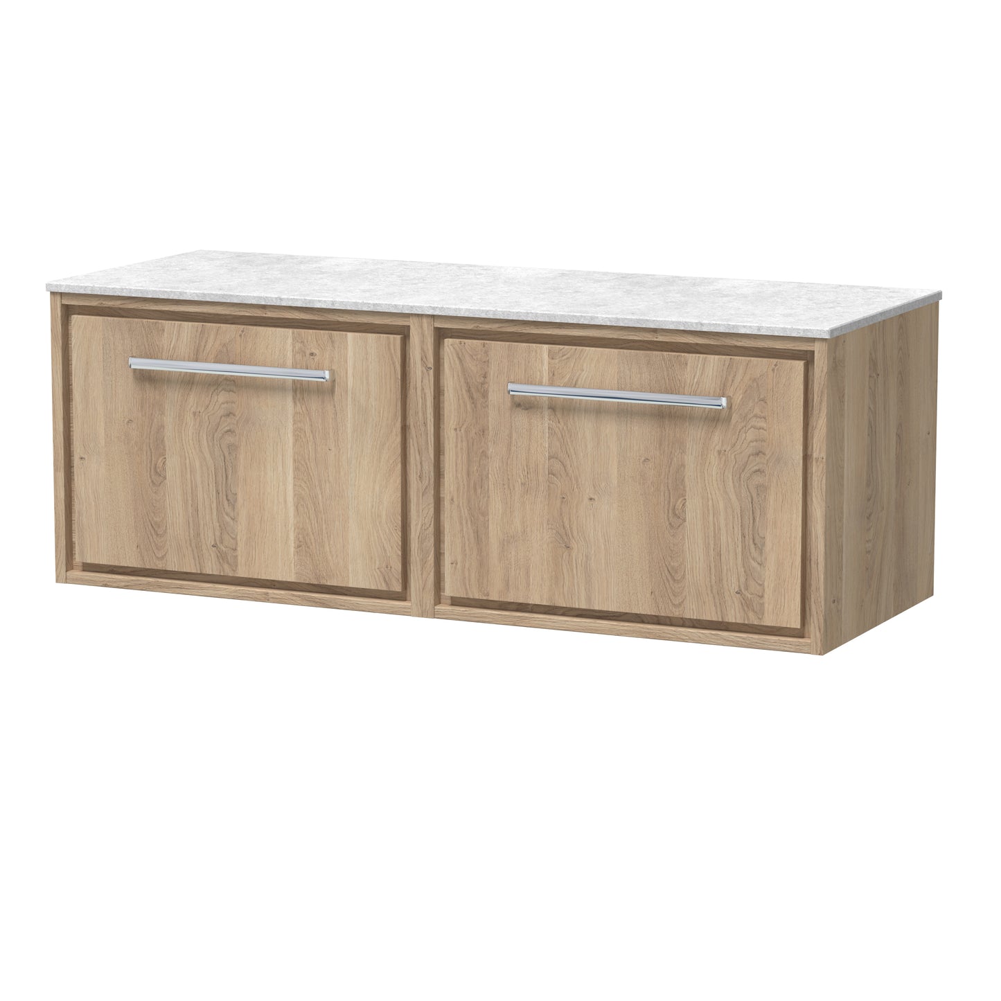Hudson Reed 1200mm Wall Hung Single Drawer Vanity with Marble Worktop