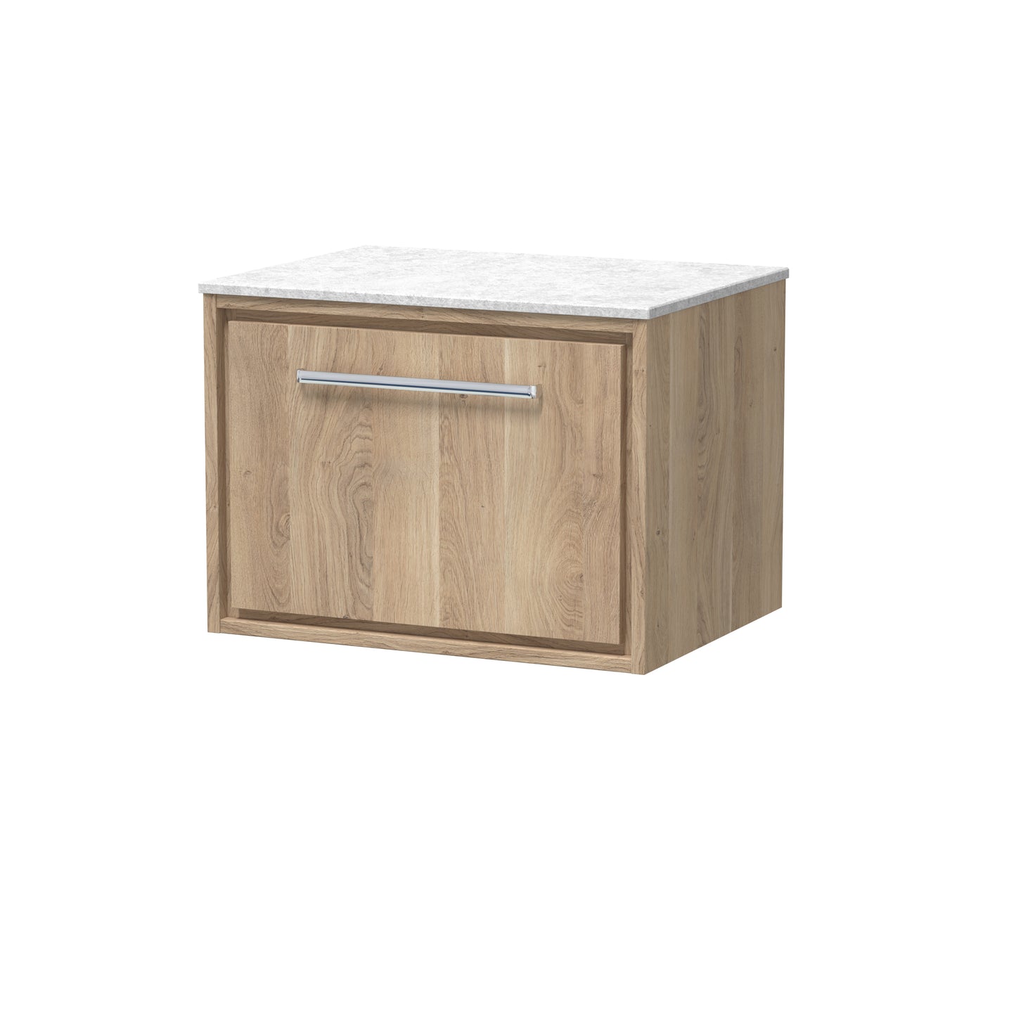 Hudson Reed 600mm Wall Hung Single Drawer Vanity with Marble Worktop