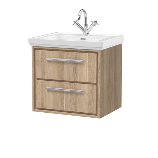 Hudson Reed 600mm Wall Hung 2-Drawer Vanity with Basin - 1 Tap Hole