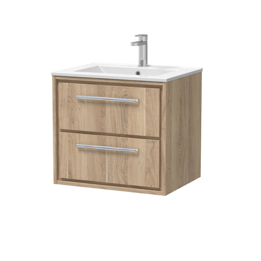 Hudson Reed 600mm Wall Hung 2-Drawer Vanity with Basin - 1 Tap Hole