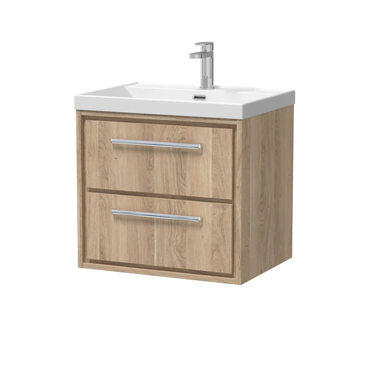 Hudson Reed 600mm Wall Hung 2-Drawer Vanity with Basin - 1 Tap Hole