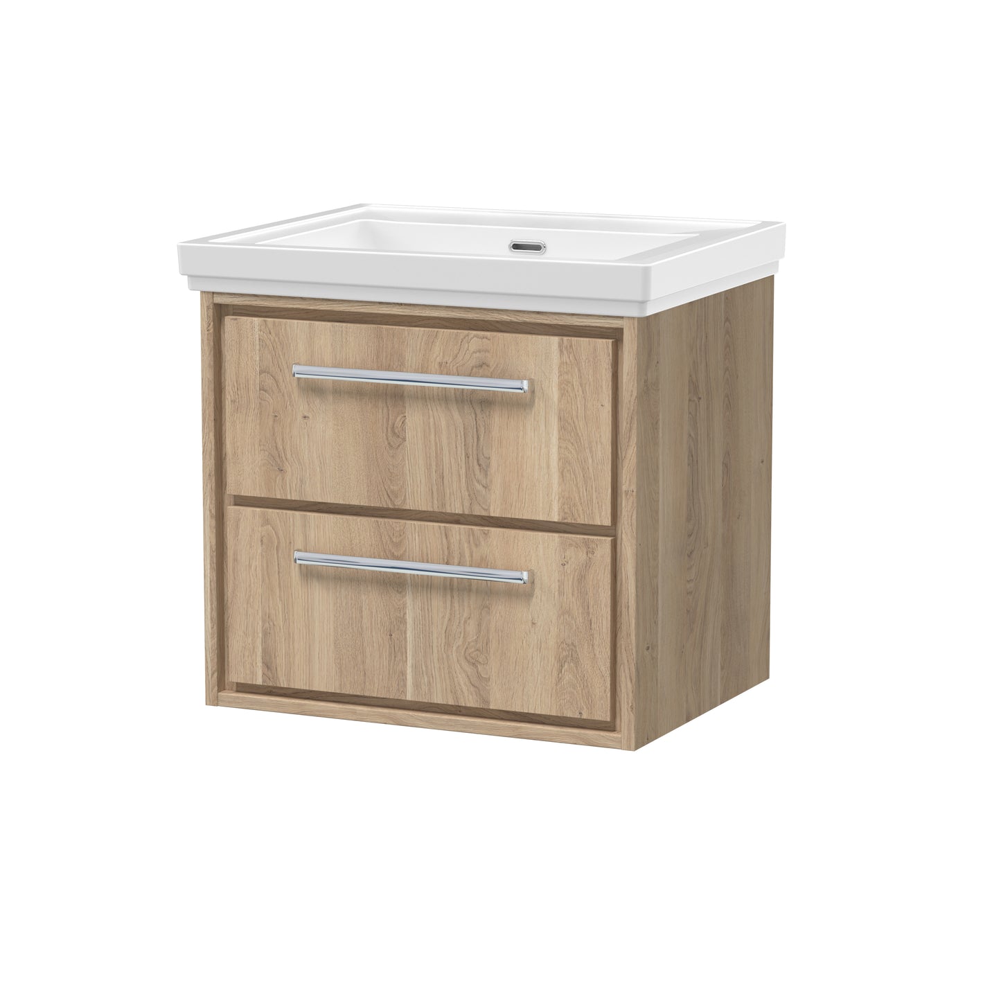 Hudson Reed 600mm Wall Hung 2-Drawer Vanity with Basin - 0 Tap Hole