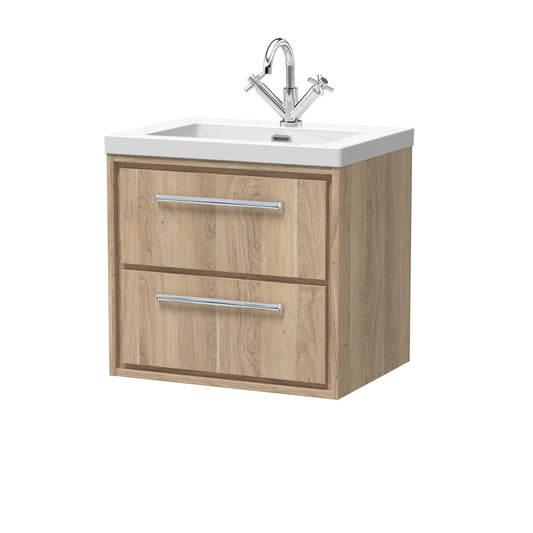 Hudson Reed 600mm Wall Hung 2-Drawer Vanity with Basin - 1 Tap Hole