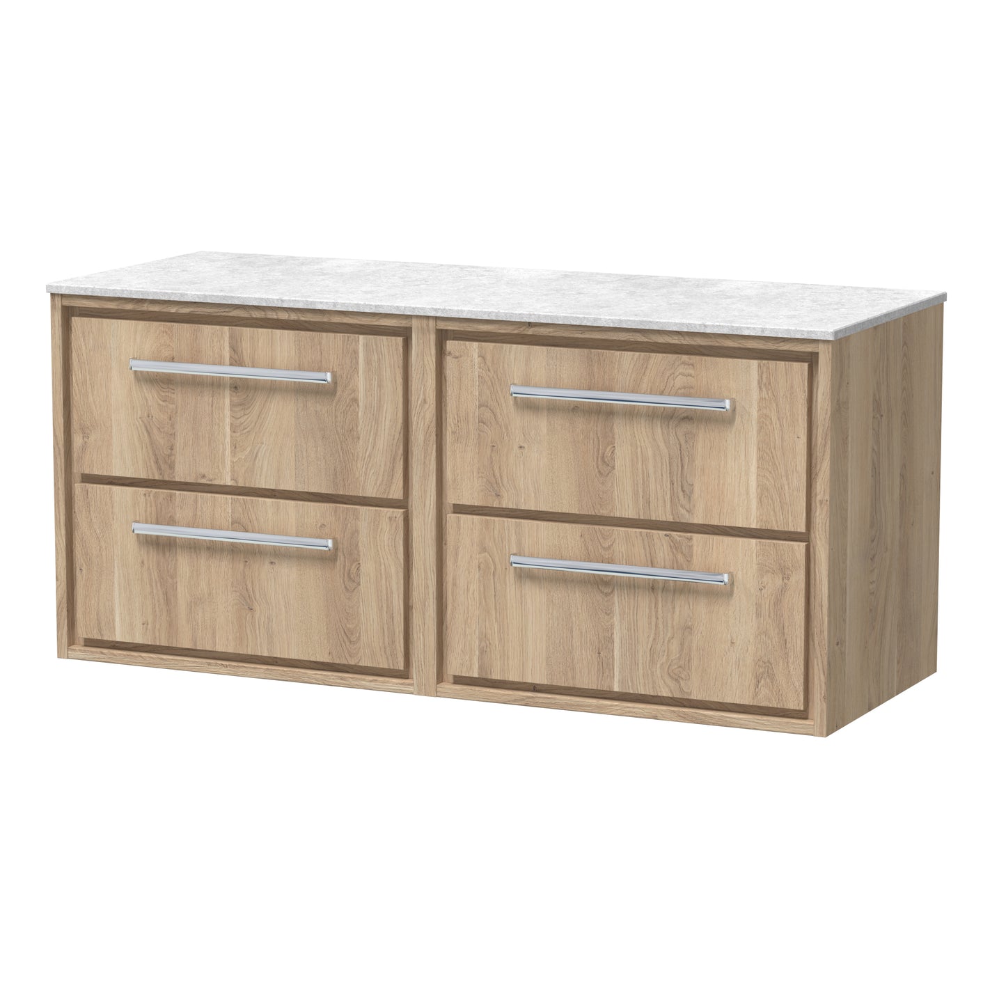 Hudson Reed 1200mm Wall Hung 4-Drawer Vanity with Marble Worktop