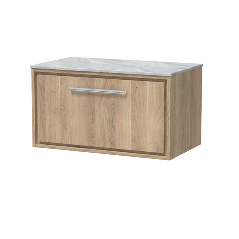 Hudson Reed 800mm Wall Hung Single Drawer Vanity with Marble Worktop