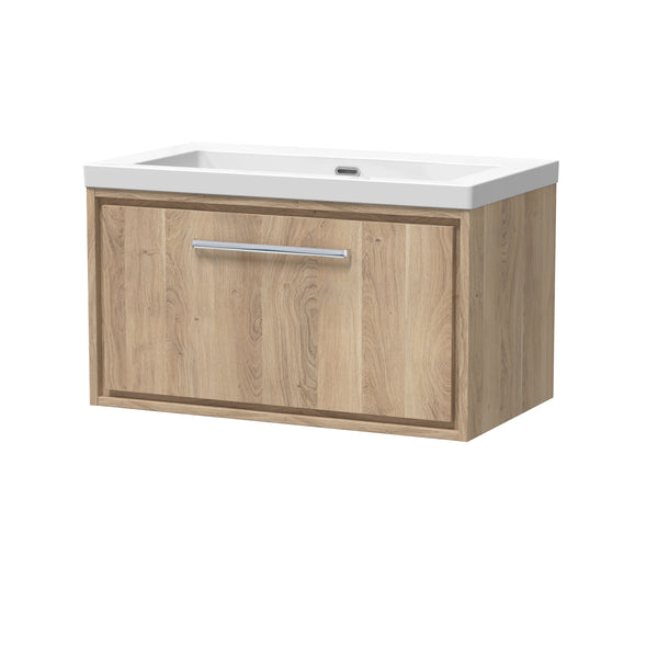 Hudson Reed 800mm Wall Hung Single Drawer Vanity with Basin - 0 Tap Hole