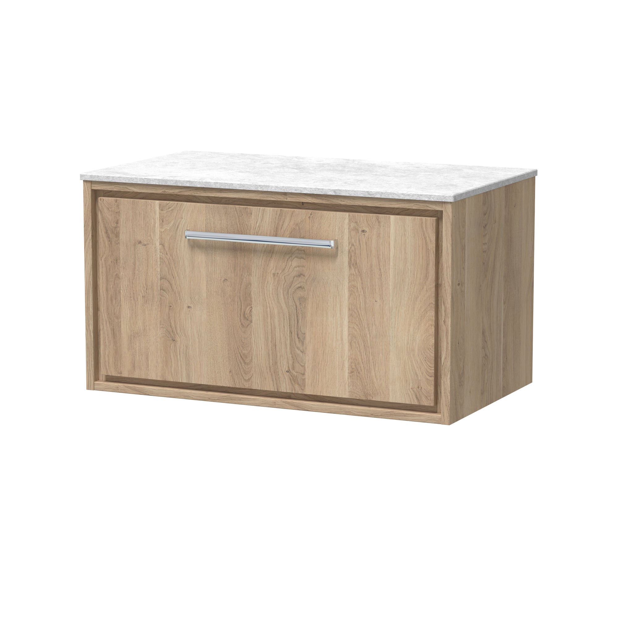 Hudson Reed 800mm Wall Hung Single Drawer Vanity with Marble Worktop