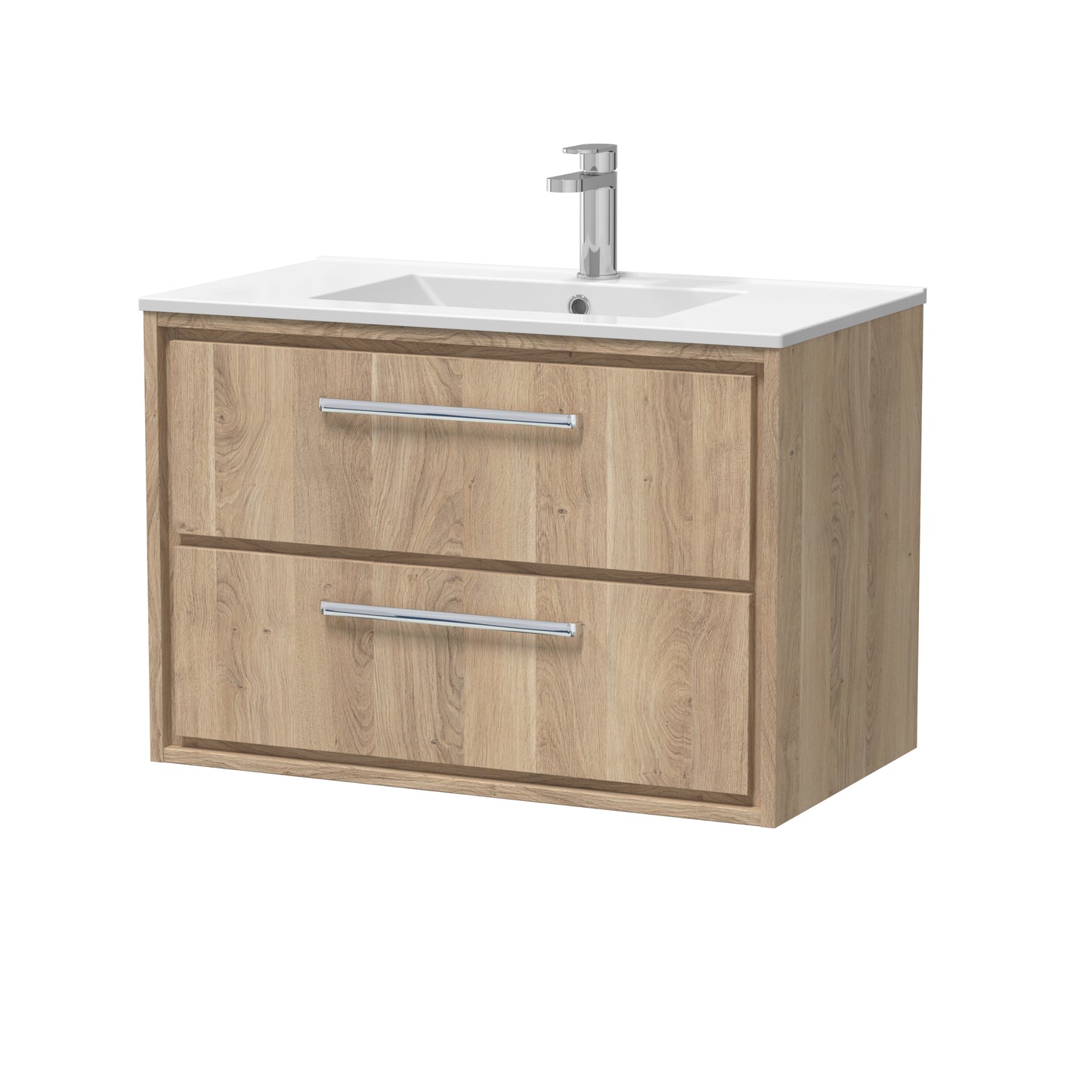 Hudson Reed 800mm Wall Hung 2-Drawer Vanity with Basin - 1 Tap Hole