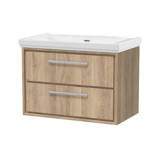 Hudson Reed 800mm Wall Hung 2-Drawer Vanity with Basin - 0 Tap Hole