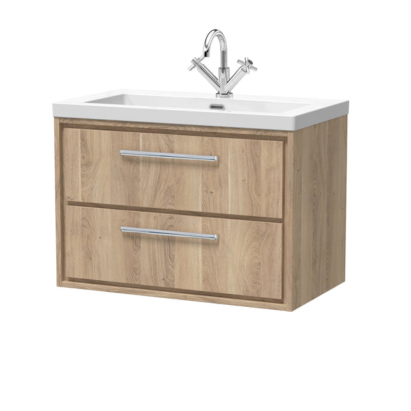 Hudson Reed 800mm Wall Hung 2-Drawer Vanity with Basin - 1 Tap Hole