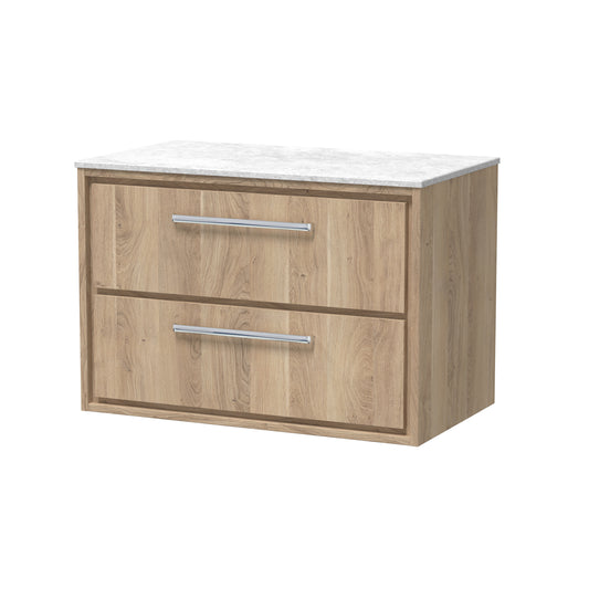 Hudson Reed 800mm Wall Hung 2-Drawer Vanity with Marble Worktop