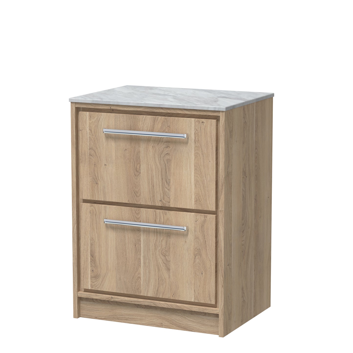 Hudson Reed 600mm Floor Standing 2-Drawer Vanity with Marble Worktop