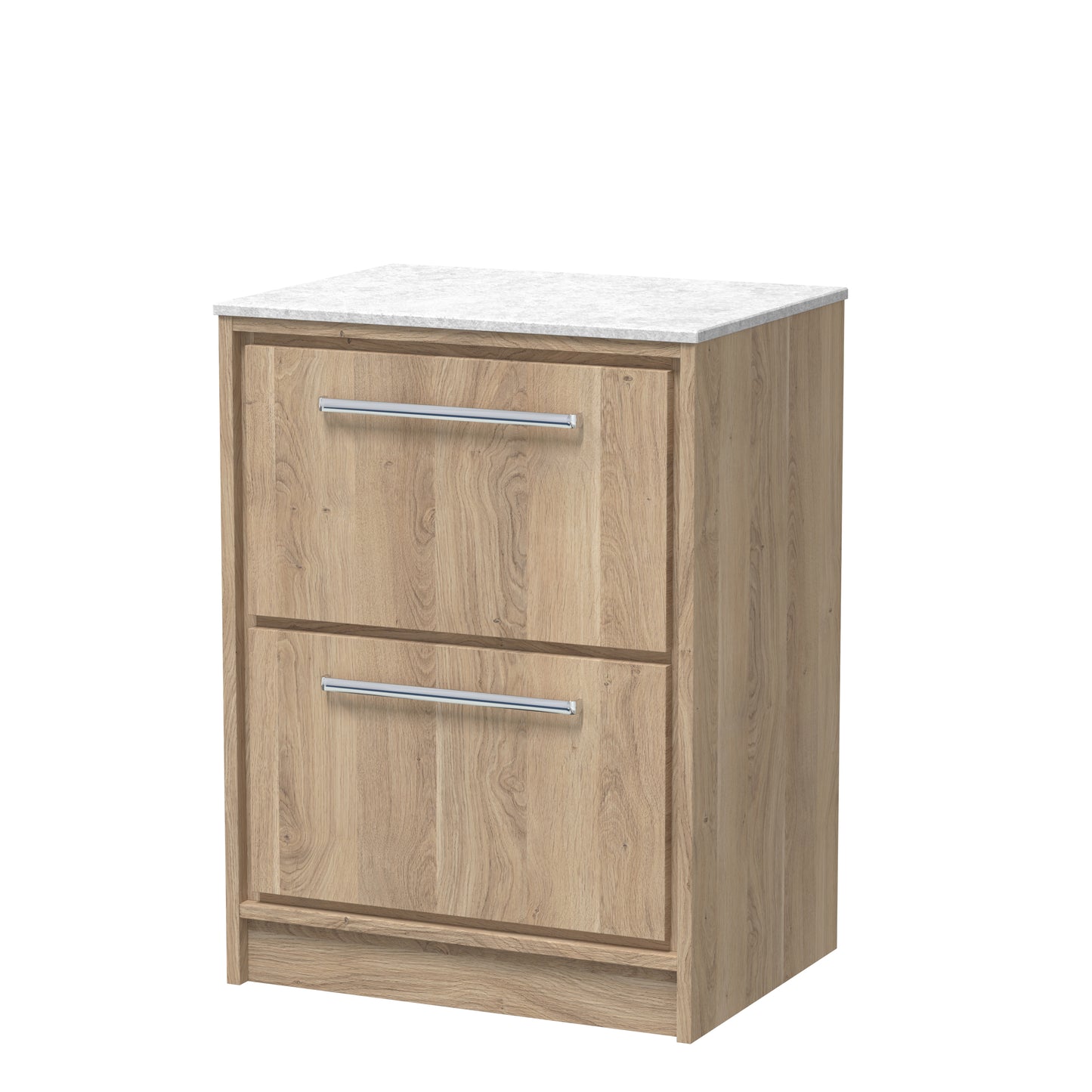 Hudson Reed 600mm Floor Standing 2-Drawer Vanity with Marble Worktop