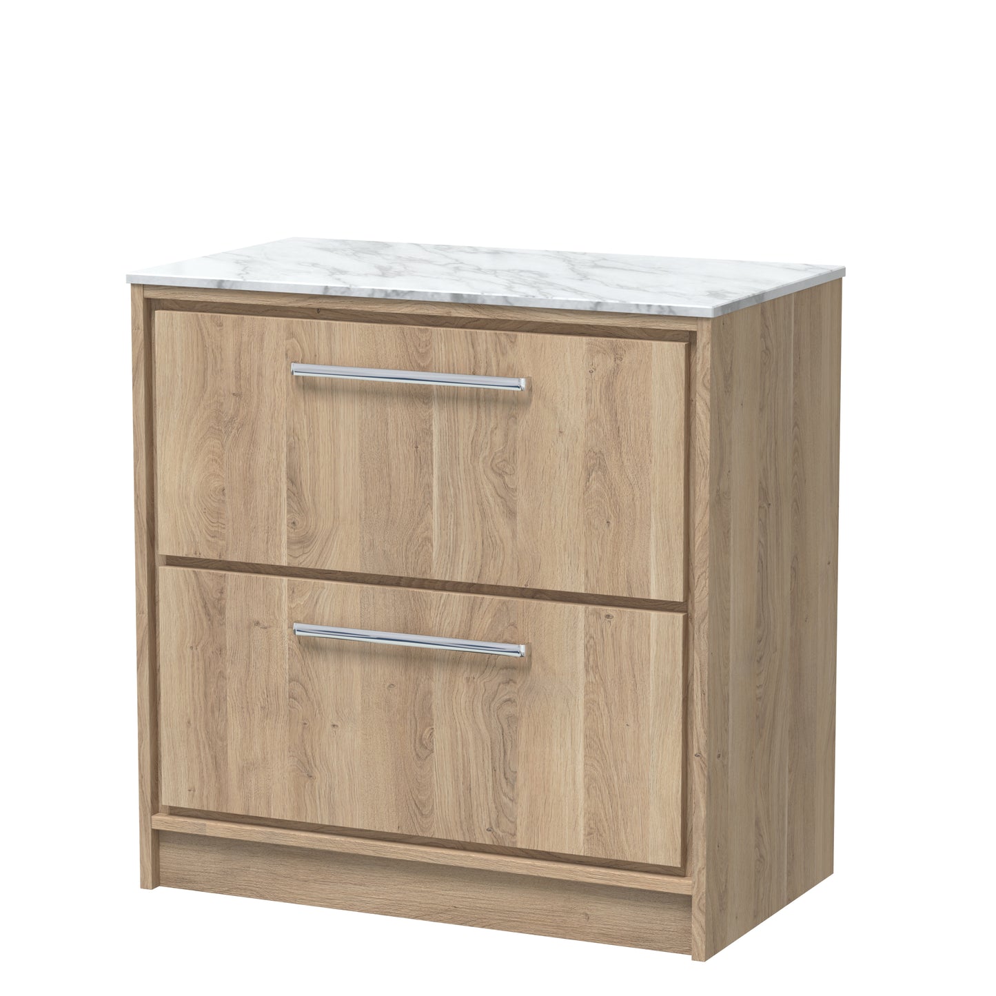 Hudson Reed 800mm Floor Standing 2-Drawer Vanity with Marble Worktop