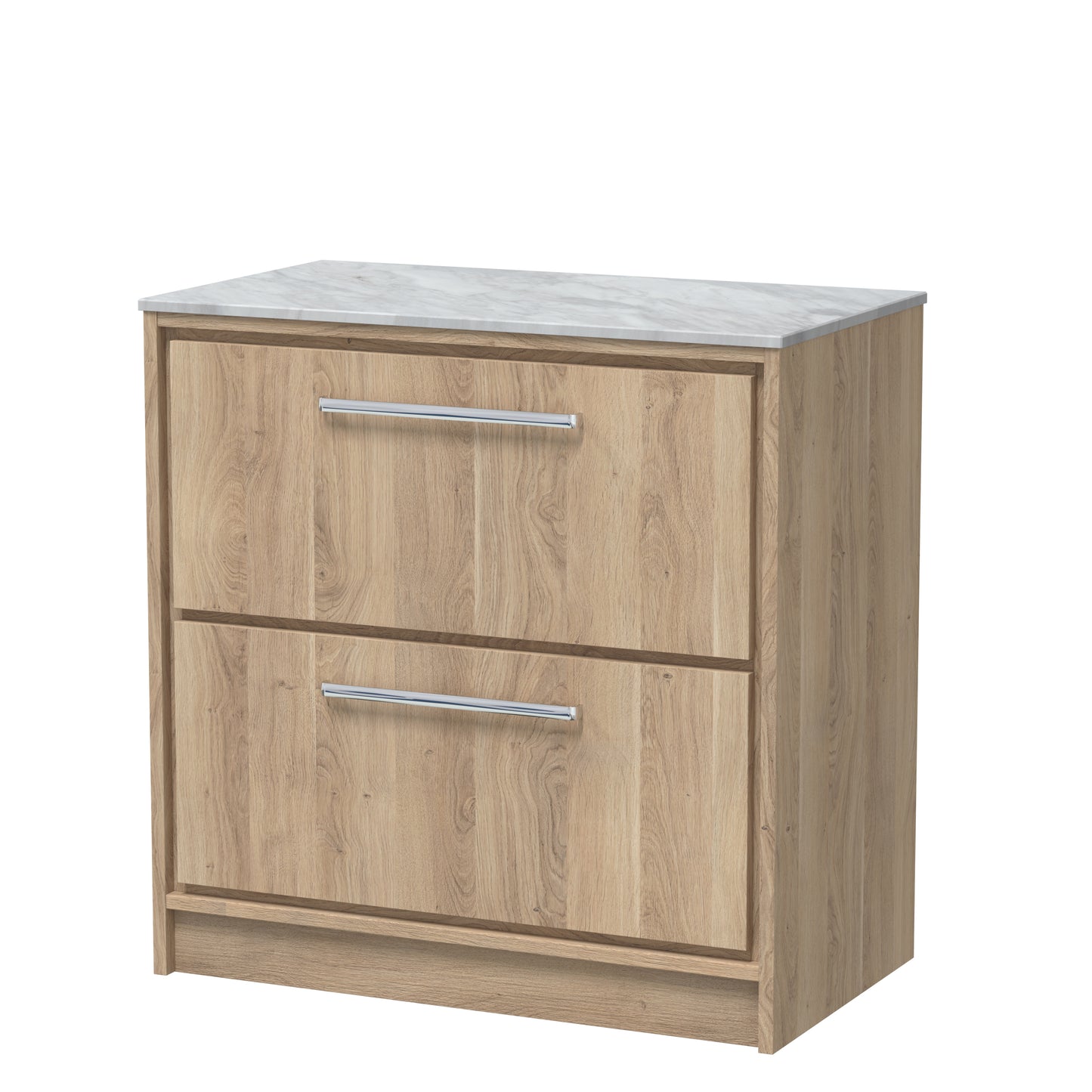Hudson Reed 800mm Floor Standing 2-Drawer Vanity with Marble Worktop