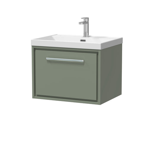 Hudson Reed 600mm Wall Hung Single Drawer Vanity with Basin - 1 Tap Hole