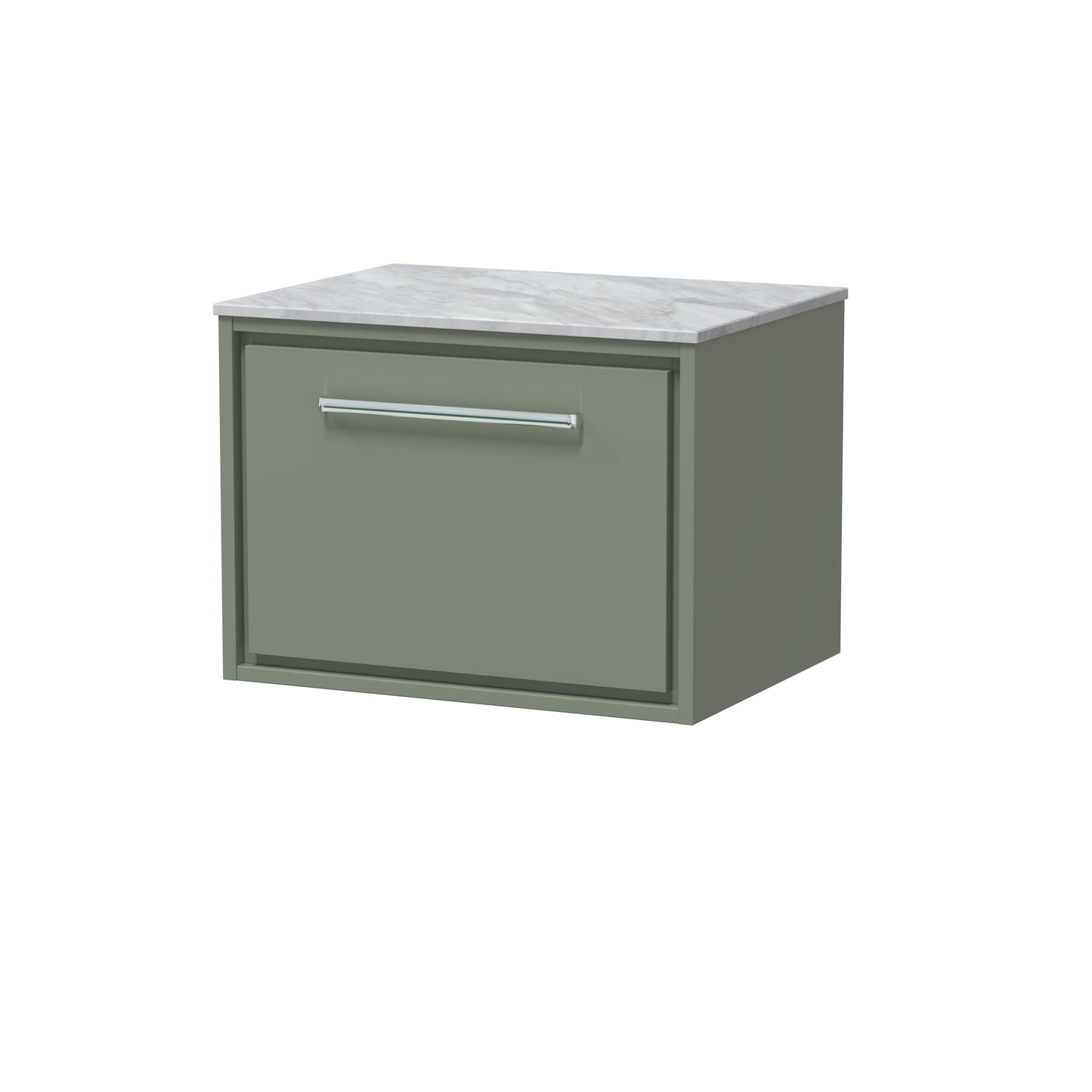 Hudson Reed 600mm Wall Hung Single Drawer Vanity with Marble Worktop