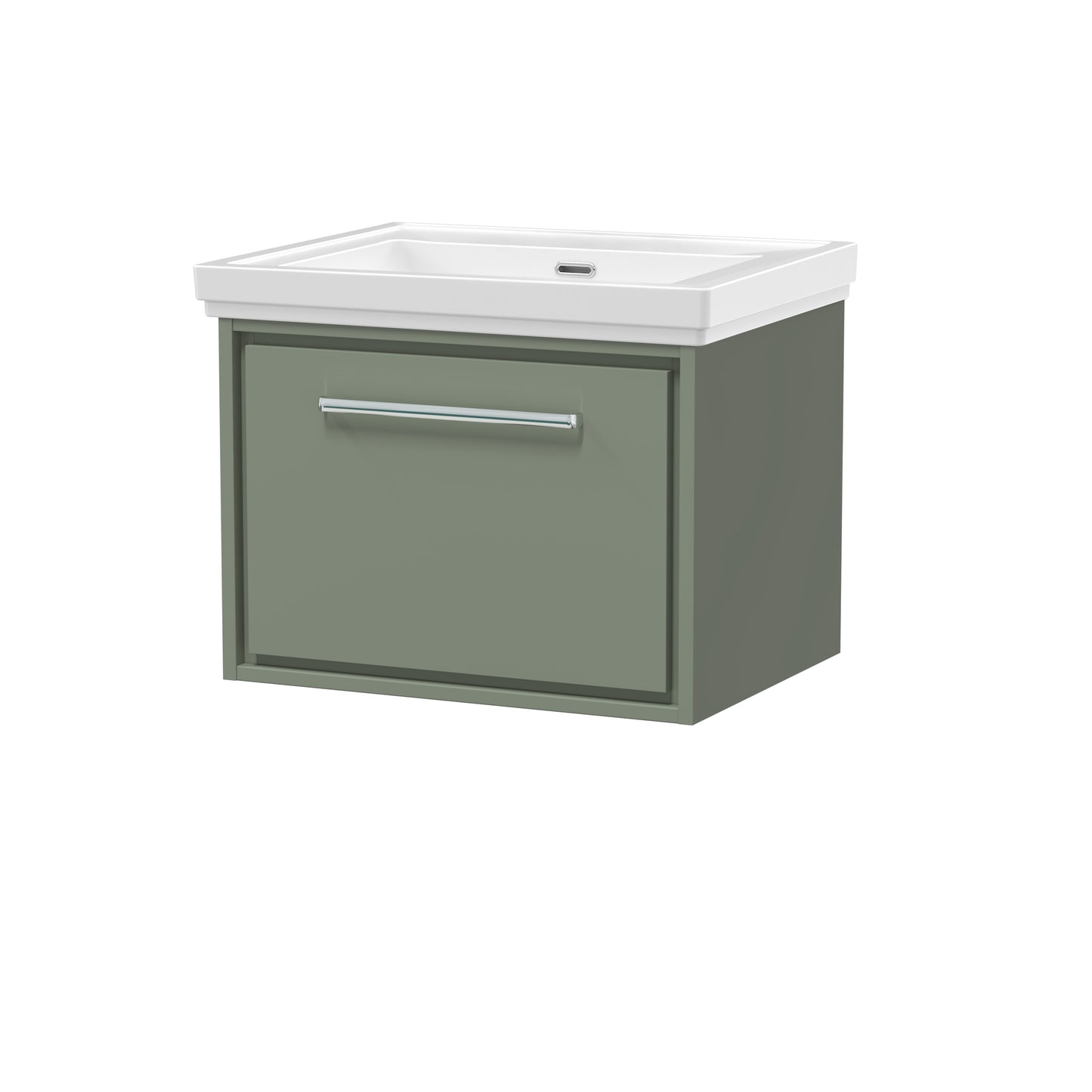 Hudson Reed 600mm Wall Hung Single Drawer Vanity with Basin - 0 Tap Hole