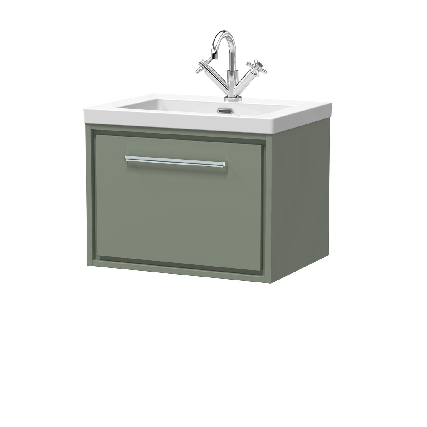 Hudson Reed 600mm Wall Hung Single Drawer Vanity with Basin - 1 Tap Hole