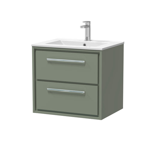Hudson Reed 600mm Wall Hung 2-Drawer Vanity with Basin - 1 Tap Hole