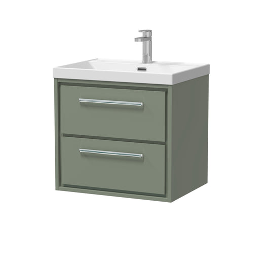 Hudson Reed 600mm Wall Hung 2-Drawer Vanity with Basin - 1 Tap Hole