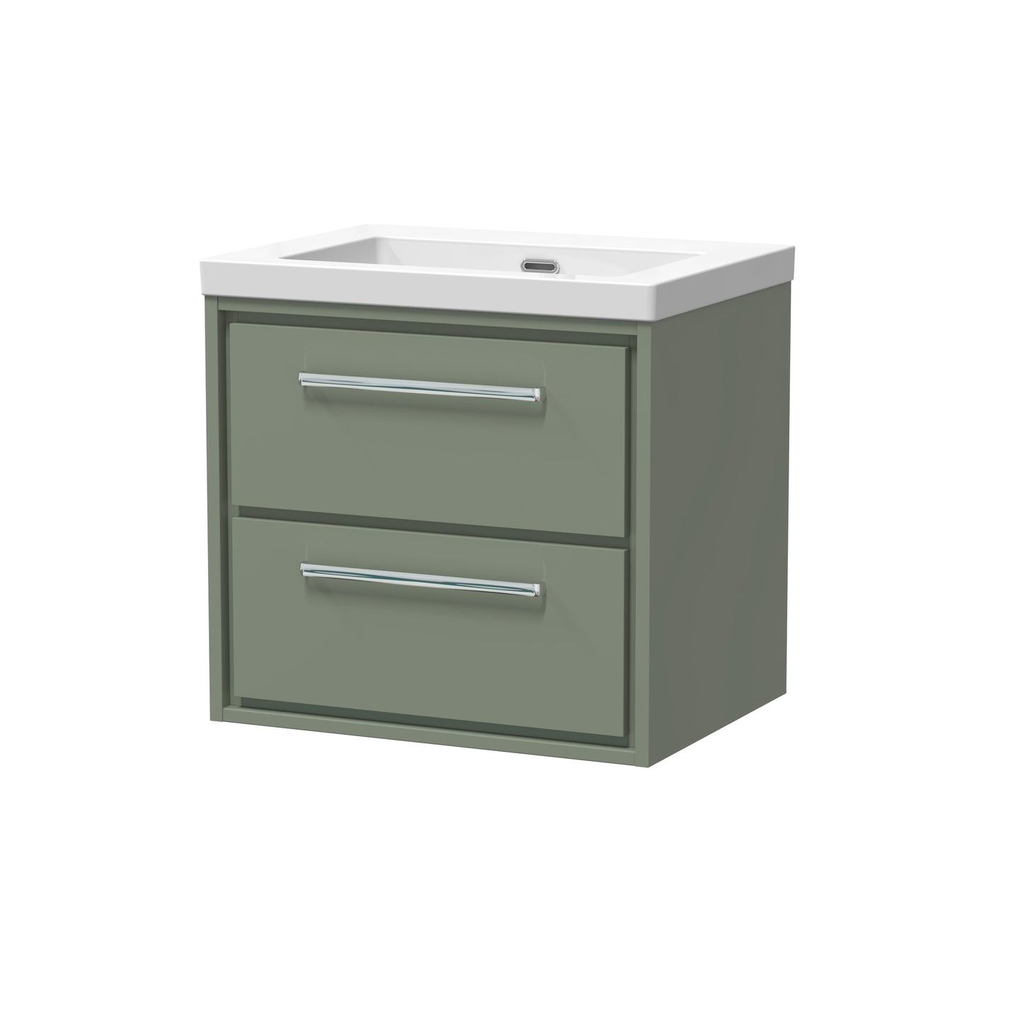 Hudson Reed 600mm Wall Hung 2-Drawer Vanity with Basin - 0 Tap Hole