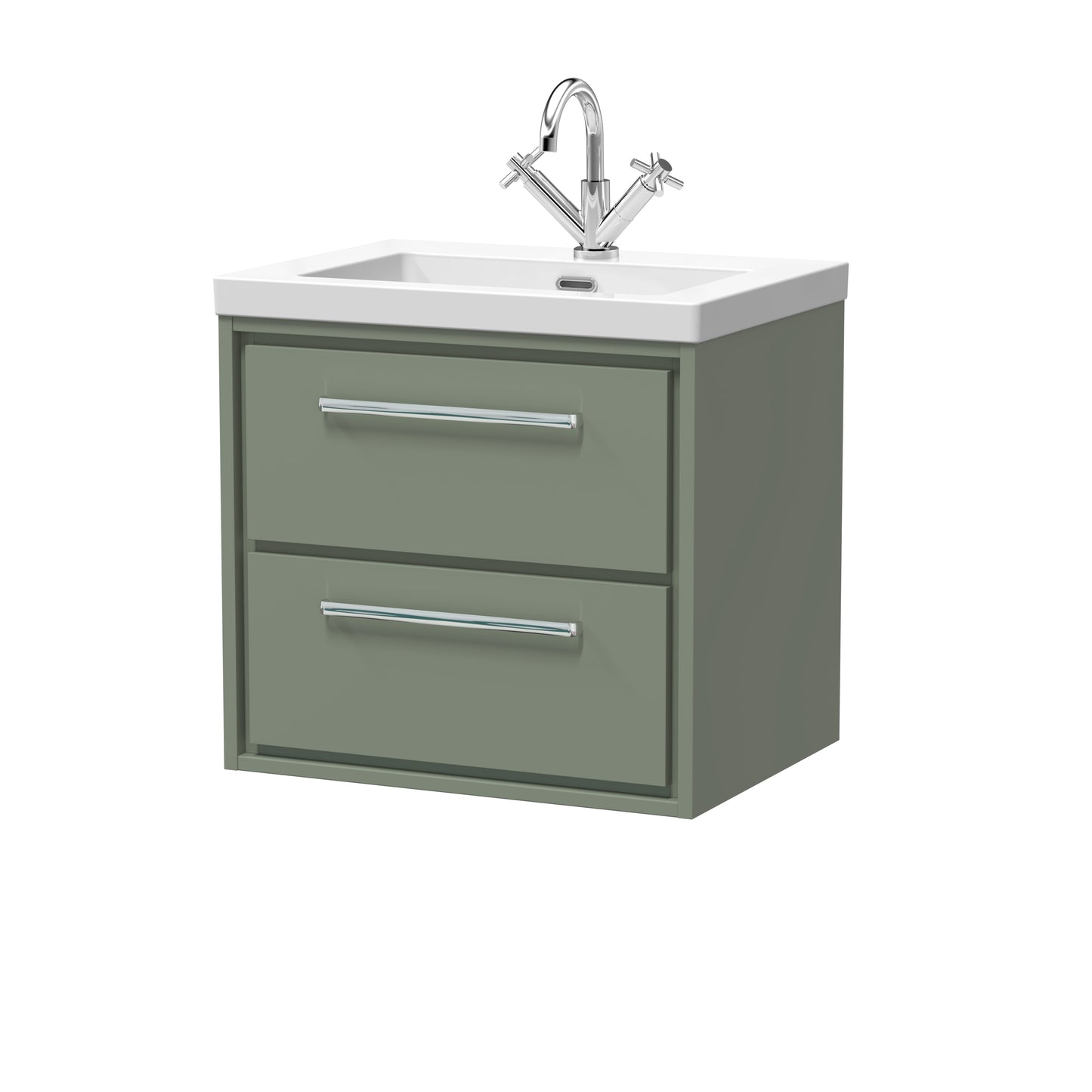 Hudson Reed 600mm Wall Hung 2-Drawer Vanity with Basin - 1 Tap Hole