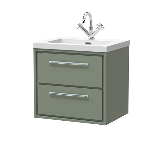 Hudson Reed 600mm Wall Hung 2-Drawer Vanity with Basin - 1 Tap Hole