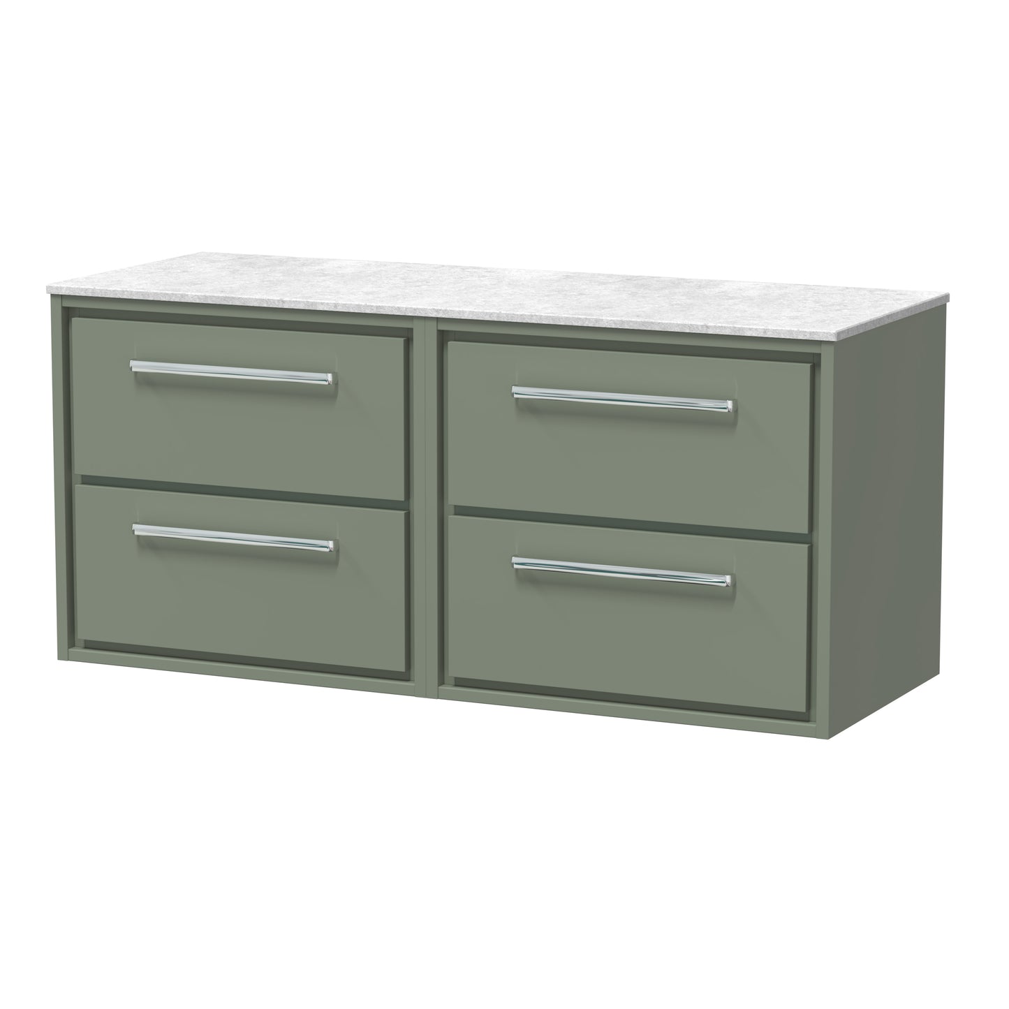 Hudson Reed 1200mm Wall Hung 4-Drawer Vanity with Marble Worktop