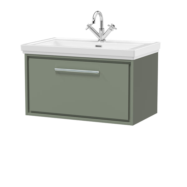 Hudson Reed 800mm Wall Hung Single Drawer Vanity with Basin - 1 Tap Hole