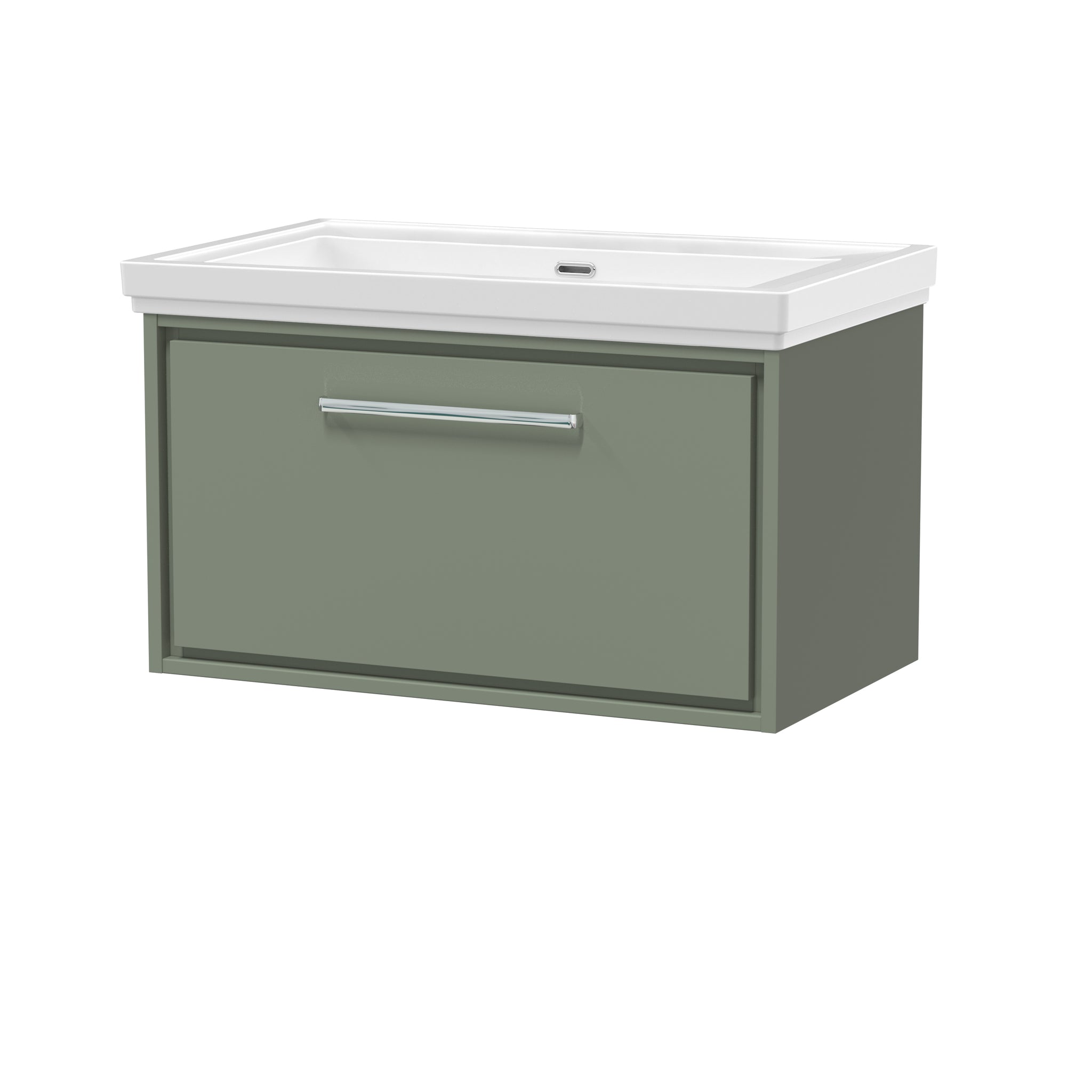 Hudson Reed 800mm Wall Hung Single Drawer Vanity with Basin - 0 Tap Hole