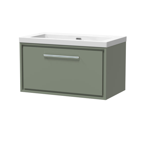 Hudson Reed 800mm Wall Hung Single Drawer Vanity with Basin - 0 Tap Hole