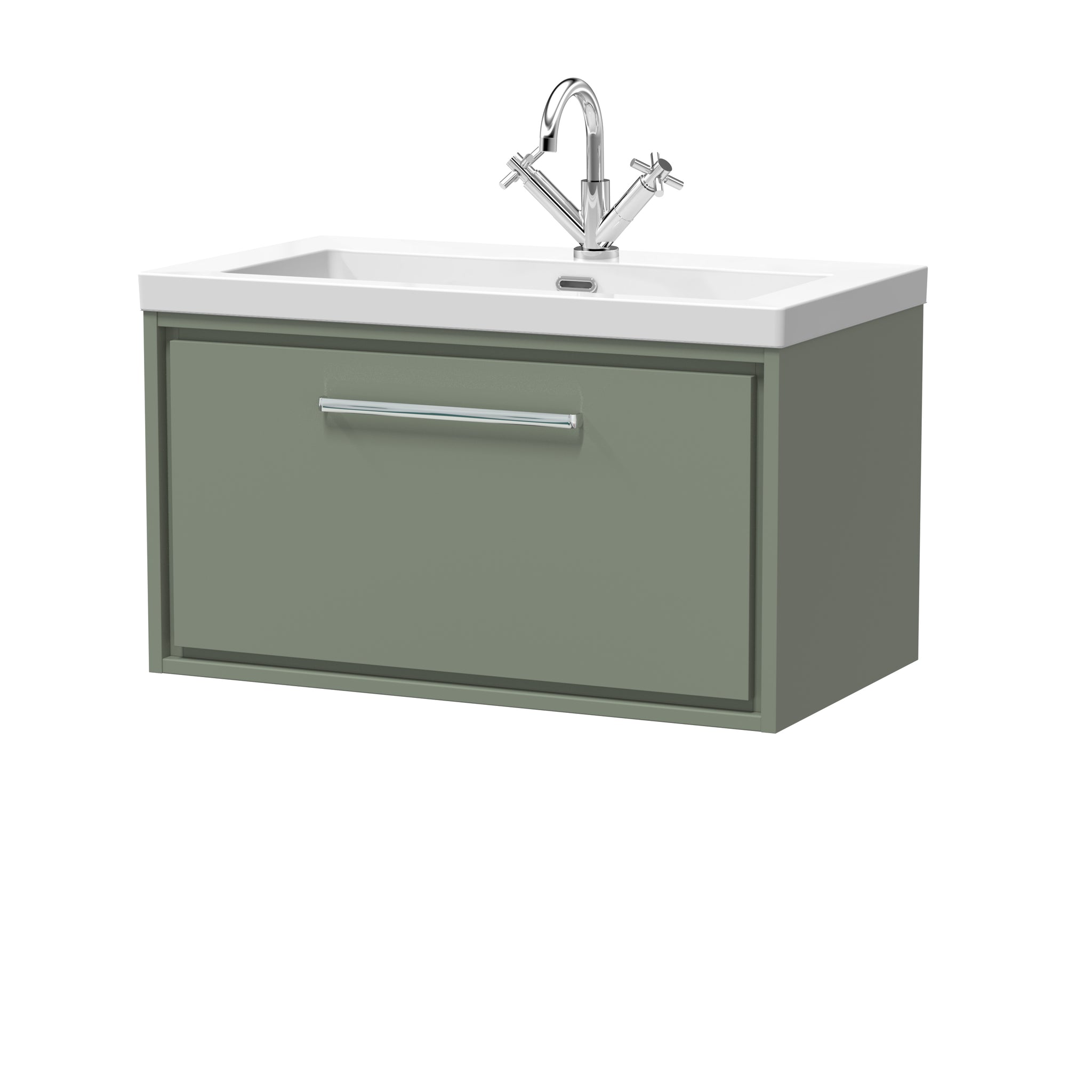 Hudson Reed 800mm Wall Hung Single Drawer Vanity with Basin - 1 Tap Hole