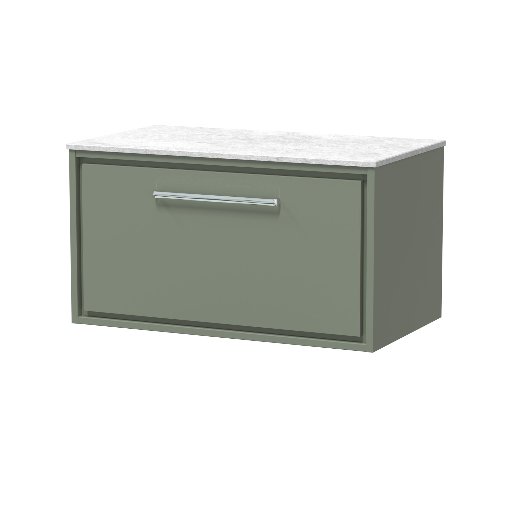 Hudson Reed 800mm Wall Hung Single Drawer Vanity with Marble Worktop